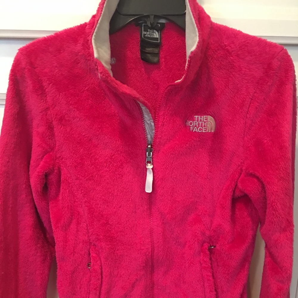 Pink North Face fleece jacket